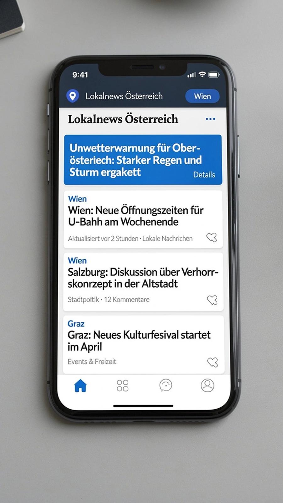 App-Vorschau von Lokalblick mit Österreich-News und Alerts